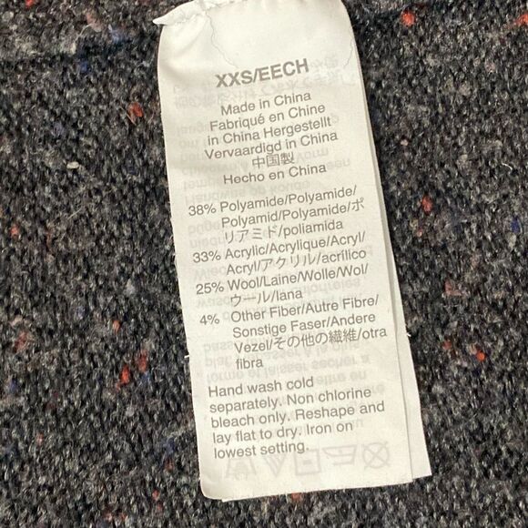 Madewell Black W/ Red Specks Wool Blend Open Front Cardigan Women's Size XXS - Picture 9 of 12